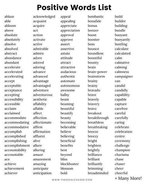 Kind Words To Describe Someone, Kind Words List, Descriptive Words For People, List Of Positive Words, Words To Describe People, Describe Someone, Describing Words, Words List, Words To Describe Someone