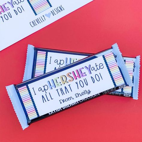 Candy Bar Gifts, Printable Gift Labels, Hershey Bar Wrappers, Secret Sister, Secret Pal, Candy Bar Labels, Appreciation Ideas, Bar Gift, Printable Gift Tags