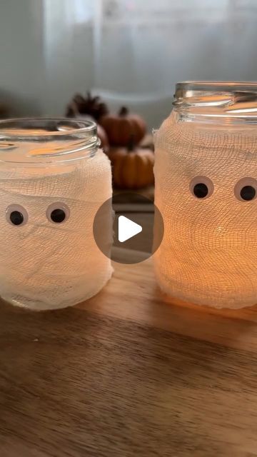 Preschool Crafts Activities, Diy Ghost, Preschool Craft Activities, Ghost Candles, Ghost Diy, Cute And Spooky, Homemade Halloween Decorations, Ghost Lights, Jar Candle Holder