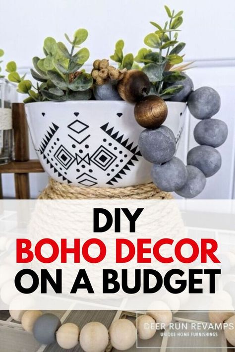 Easy Boho Decor, Diy Bohemian Decor Crafts, Cheap Boho Decor Ideas, Boho Decor Diy Bohemian Homes, Vine Ideas, Moving Planner, Yoga Office, Farmhouse Boho Decor, Cheap Boho