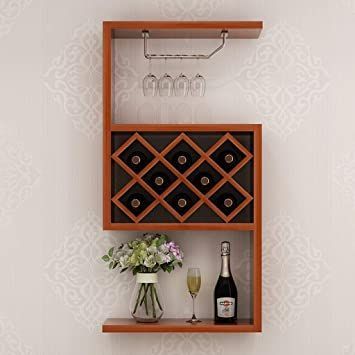 Creative Wall Shelf, Vinyl Plank Flooring Kitchen, Wine Holder Wall, Bookshelf Hanging, Kitchen Cabinet Wine Rack, Decoration Bookshelf, Wine Store Design, Wine Bar Design, Diy Wooden Shelves