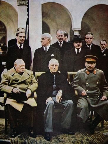 size: 24x18in Photographic Print: Winston Churchill, Franklin D. Roosevelt and Joseph Stalin at the Yalta Conference in February 1945 : Franklin D. Roosevelt, Joseph Stalin, Franklin D Roosevelt, History Jokes, History Humor, Winston Churchill, Soviet Union, World History, Great Pictures