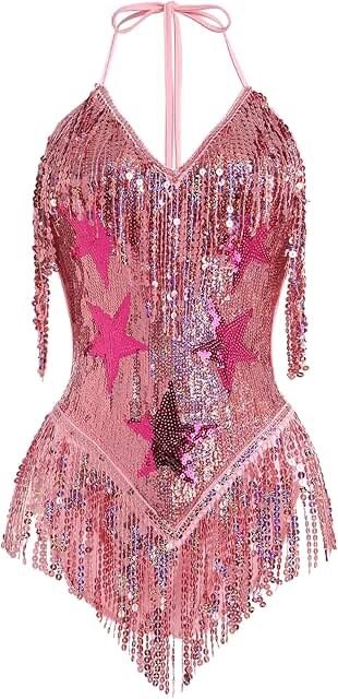 Space Cowgirl Costume, Pink Rave Outfit, Fringe Bodysuit, Star Sequins, Hot Halloween Outfits, Concert Dresses, Space Cowgirl, Cowgirl Costume, Outfit Pink