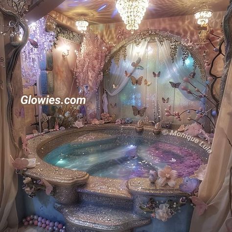 Cinderella Bathroom, Aphrodite Room, Shell Bathtub, Mermaid House, Mermaid Home, Girly Bathroom, Dream Bedroom Inspiration, Luxury Room Bedroom, Dream Bath