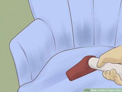 How to Paint a Fabric Chair: 6 Steps (with Pictures) - wikiHow Paint Leather Couch, Painting Fabric Chairs, Painting Fabric Furniture, Paint Upholstery, Fabric Chairs, Painting Fabric, Upholstery Repair, Fabric Furniture, Painted Fabric