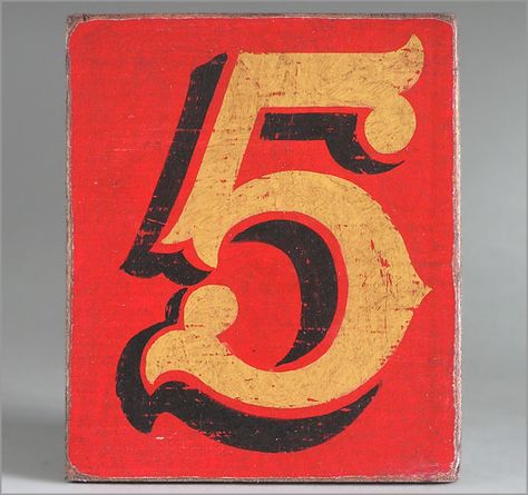 Vintage painted number 5 Aomine Kuroko, Numbers Typography, Sign Painting Lettering, Vintage Numbers, Number 5, Hand Drawn Type, Sign Writing, Painted Letters, Types Of Lettering