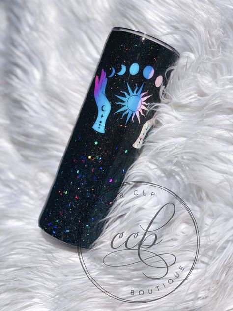 Milky Way Tumbler, Black Marble Glitter Tumbler, Purple Milky Way Tumbler, Purple And Blue Glitter Tumbler, Blue Geode Tumbler, Black Tumbler, Custom Glitter, Personalized Tumblers, Moon Phases