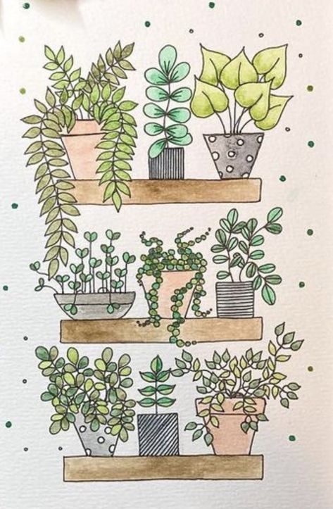 Plant Drawings, Plant Doodle, Bullet Journal Ideas Templates, Bullet Journal Diy, Bullet Journal Design Ideas, Easy Doodle Art, Bullet Journal Themes, Bullet Journal Lettering Ideas, Plant Drawing