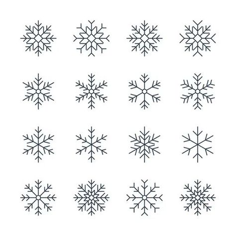 Snowflakes Embroidery Pattern, فن الرسم بالمسامير, Snow Tattoo, Snow Flake Tattoo, Snowflakes Drawing, Winter Drawings, Snowflake Embroidery, Winter Embroidery, Christmas Tattoo