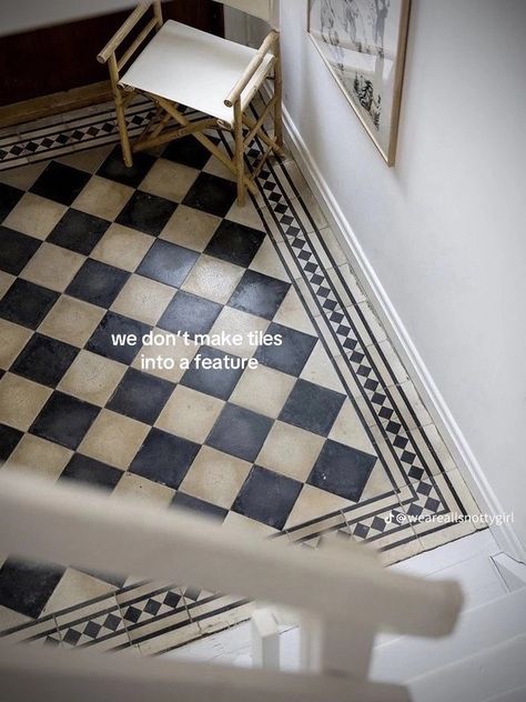 Checkered Floor, Checkerboard Floor, Black And White Tiles, Decor Minimalist, Floor Design, House Inspo, Dream Home Design, Tile Design, Kitchen Flooring