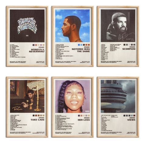 Music Posters For Room, Art For Teens, Album Cover Wall Decor, Drake Poster, Drake Album Cover, Drake Album, Drakes Album, Posters For Room Aesthetic, Poster Grafico