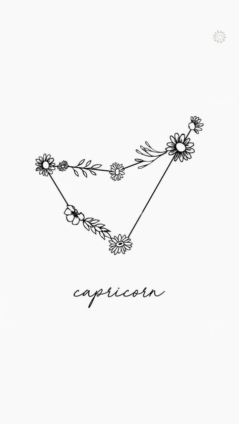 Capricorn Zodiac Constellation, Capricorn Constellation Tattoo, Wörter Tattoos, Virgo Constellation Tattoo, Capricorn Constellation, Astrology Tattoo, Capricorn Tattoo, Zodiac Sign Tattoos, Small Tattoos Simple