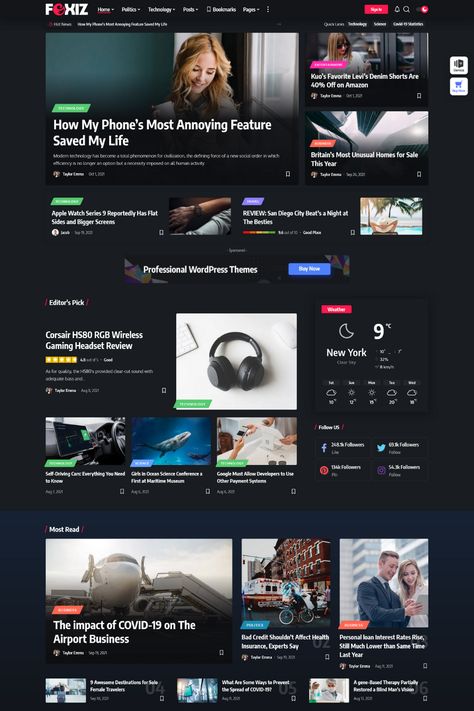 Foxiz - Deliver Timely News with this Responsive WordPress Newspaper, News, and Magazine Theme. Create a dynamic and engaging news website with Foxiz. Featuring a modern design, customizable options, and news-specific features, Foxiz is the ultimate WordPress theme for news agencies, newspapers, and magazines. Showcase your articles, news categories, and media in visually appealing layouts. Foxiz is fully responsive, ensuring your website looks great on all devices. News Landing Page, News Site Design, News Page Web Design, Site Design Website, Design Newspaper, Ui Website, Blog Website Design, Website Developer, News Website Design