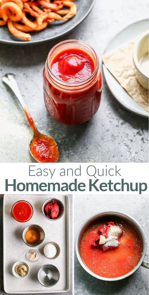 This easy Homemade Ketchup recipe uses pantry ingredients and is better than anything at the store! It is healthier and more delicious too! via @betrfromscratch Home Made Ketchup Recipe, Ketchup Recipes, Canning Meals, Gut Balance, Homemade Ketchup Recipes, Daniel Plan, Ketchup Recipe, Tastes Better From Scratch, Homemade Ketchup