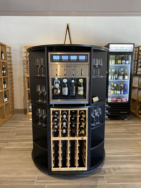 Self-serve wine bar named The Auto Pour now open in Madison Park neighborhood - Axios Charlotte Wine Bar Business, 2020 House Plans, Wine Shop Interior, Wine Station, Wine Bar Restaurant, Bar Business, Wine Boutique, Wine Dispenser, Comfy Seating