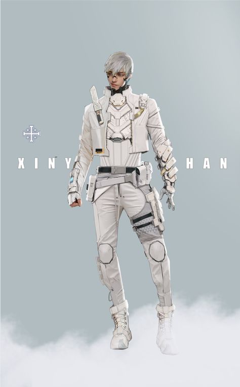 Space Concept Art Character, Western Bounty Hunter Concept Art, Cyberpunk Clothing Men, Sci Fi Clothing Concept Art, Scifi Character Design Male, Bounty Hunter Outfit, Bounty Hunter Character Design, Sci Fi Oc, Space Bounty Hunter