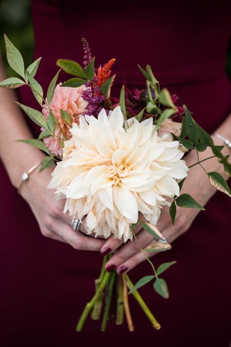 Simple Bridesmaid Bouquet, Simple Bridesmaid Bouquets, Small Bridesmaid Bouquets, Small Bridal Bouquets, Small Wedding Bouquets, Simple Wedding Bouquets, Burgundy Bouquet, Dahlia Bouquet, Fall Bridesmaids