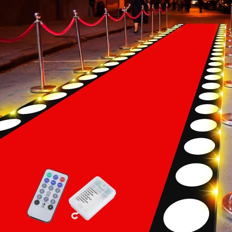 PRICES MAY VARY. Create a Difference: this product includes 1 piece of red carpet runner with LED light, designed artistically to make its users feel special; On walking down this shiny carpet runner, your guests are bound to be completely charmed by your event LED Lights Feature: our red carpet is innovatively designed with water resistant LED lights; You need to prepare 3 AA batteries by yourselves, which has to be arranged separately; With a remote control, our LED light arrangements offer 8 Las Vegas, Espn Party Theme, Red Carpet Ideas Decor, Red Carpet Party Centerpieces, Red Carpet Party Ideas Decoration, Red Carpet Party Decorations, Light Arrangements, Hollywood Red Carpet Theme, Diy Red Carpet