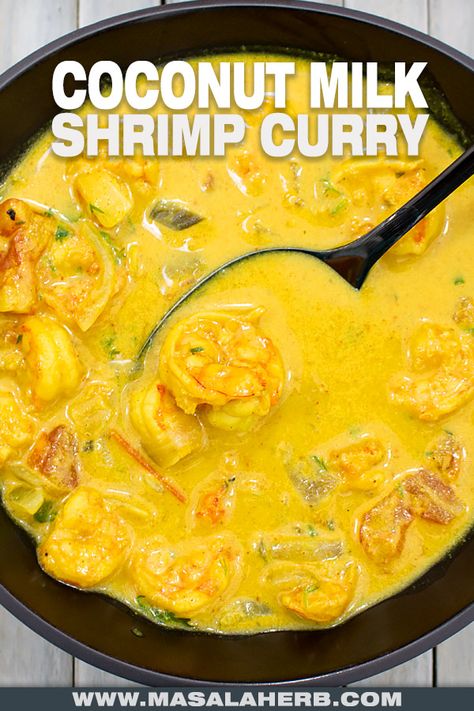 Shrimp Yellow Curry, Yellow Curry Shrimp Recipe, Curried Shrimp And Rice, Curried Prawns Recipes, Curry Prawns Recipes Coconut Milk, Curried Shrimp Recipes, Coconut Shrimp Curry Recipe, Coconut Milk Shrimp Recipe, Coconut Curry Shrimp Recipe