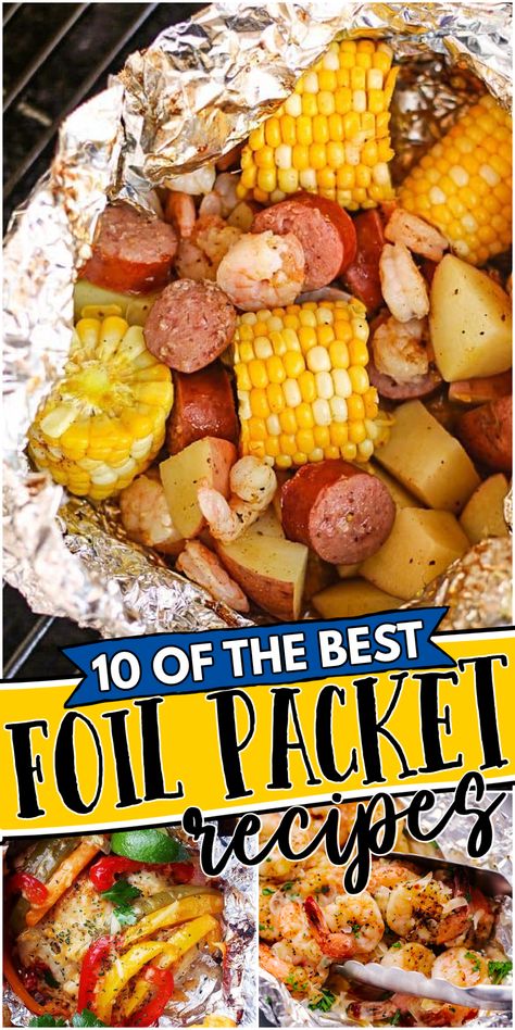 Easy Foil Packet Recipes are perfect for when you need an easy to make, delicious, no hassle meal for your family with minimal clean up! Grill Foil Packets, Foil Packet Recipes, Camping Ideas For Couples, Recipes For Grilling, Grilled Foil Packets, Foil Pack Dinners, Foil Packet Dinners, Foil Pack Meals, Foil Dinners