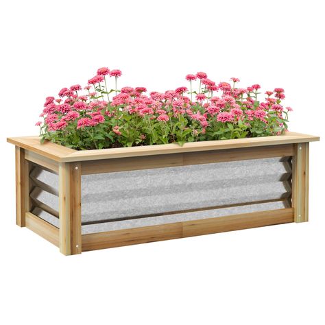 Product Features Spacious Garden Bed: With a 2.6' x 1.1' x 1' planting area that holds about 22 gallons of soil, our raised flower bed is long and deep enough to ensure your vegetables or other plants grow up healthy. Raised Vegetable Planter, Outdoor Planter Box, Outdoor Raised Garden Beds, Outdoor Planter Boxes, Raised Garden Bed Kits, Vegetable Planters, Vegetable Beds Raised, Raised Planter Boxes, Raised Planter Beds