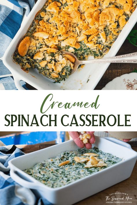 Best Creamed Spinach, Easy Creamed Spinach, Creamed Spinach Casserole, Spinach Side, Spinach Casserole Recipes, Best Spinach Artichoke Dip, Salty Recipes, Spinach Casserole, The Seasoned Mom