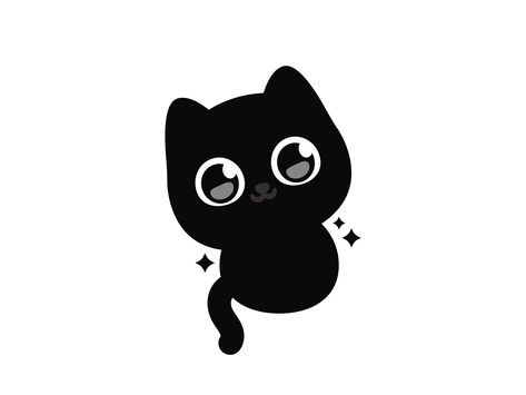 Black Cat 🐈‍⬛ by Jaysx1 Black Cat Cute Drawing, Black Cat Chibi, Black Cat Anime, Cat Profile, Character References, Cat Design, Music Video, Global Community, Creative Professional