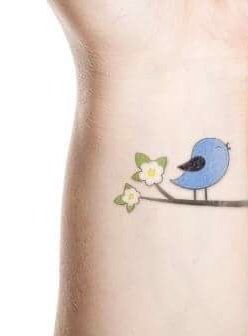 Tiny Bluebird Tattoo, Lovebirds Tattoo, Blue Bird Of Happiness Tattoo, Bluebird On Branch Tattoo, Disney Bluebird Tattoo, Bluebird With Flowers Tattoo, Lovebird Tattoo, Cute Tattoos, I Tattoo