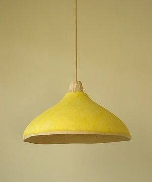 Pendant lamp Sachie Muramatsu, Ceramic Lantern, Yellow Bedding, Room Of One's Own, Yellow Cushions, All Of The Lights, Lunch Room, Ceramic Shop, Sunny Yellow