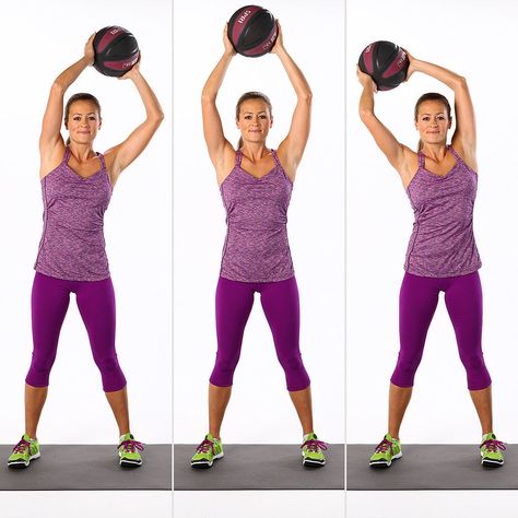 Standing Ab Exercises, Medicine Ball Workout, Standing Abs, Best Abs, Popsugar Fitness, Medicine Ball, Fat Loss Workout, Weights Workout, Core Workout