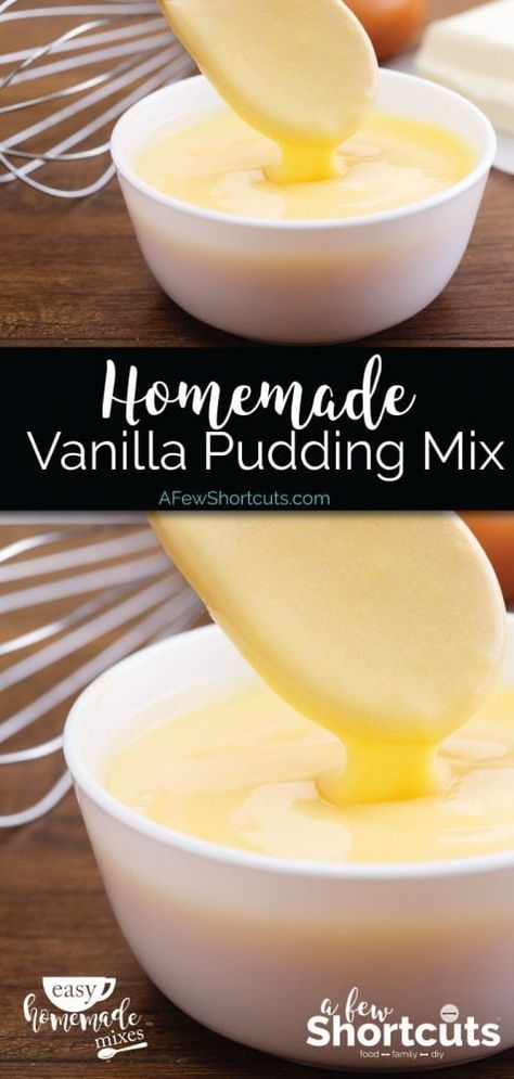 Pie, Diy Sauces, Desserts Pudding, Homemade Vanilla Pudding, Dry Mixes, Homemade Pudding, Homemade Mixes, Vanilla Pudding Mix, Pudding Desserts