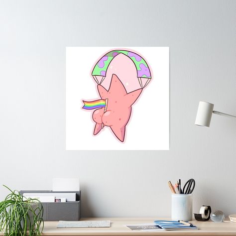 Patrick Star Tattoo, Patrick Star Painting, Small Office Building, Pride Poster, Hardwood Stairs, White Ink Tattoo, American Tattoos, Star Painting, Patrick Star