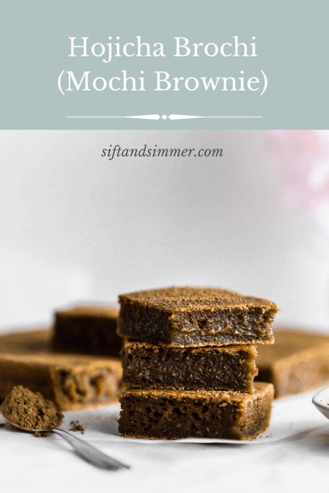 Brownie Mochi, Matcha Brownies, Mochi Recipe, Mochi Cake, Espresso Cookie, Baking Recipe, Asian Desserts, Text Overlay, Flavored Tea