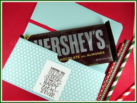 Stampingwithamore: Stampin'Up Nordic Hershey's Treat Holder Chocolate Bar Covers, Christmas Candy Bar, Christmas Treats For Gifts, Christmas Treats Holders, Hershey Candy Bars, Study Gift, Rubber Stamping Cards, Christmas Craft Fair, Hershey Bar