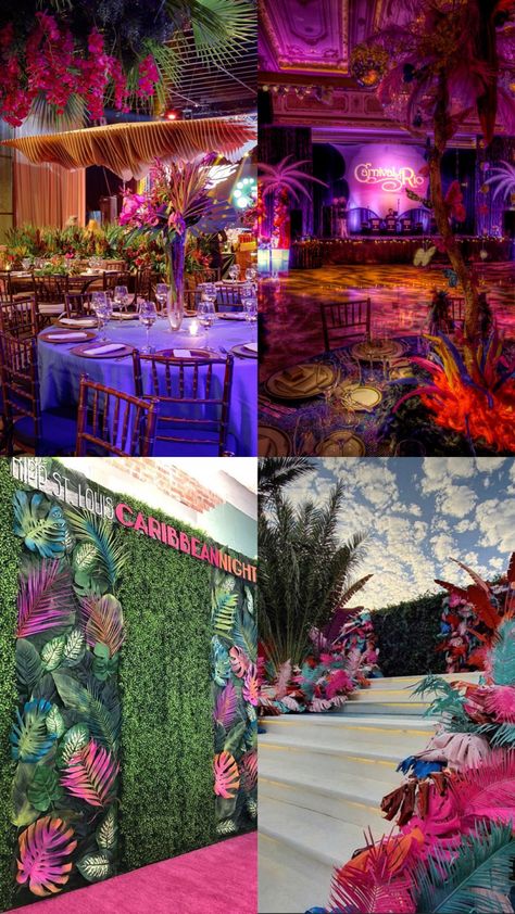 Cool Prom Themes, Miami Prom Theme, Caribbean Carnival Theme Party Decorations, Rio Quinceanera Theme, Havana Nights Quinceanera, Tropical Nights Party, Havana Nights Prom Theme, Brazilian Themed Party, Fun Prom Themes