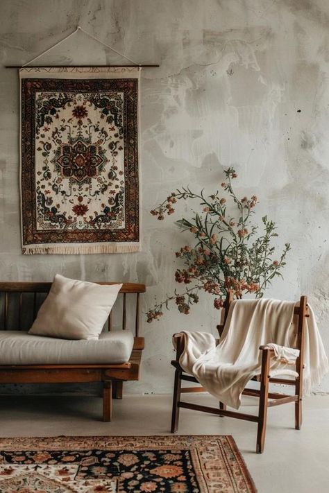 How To Hang A Rug On The Wall With Velcro: Wall Art Tips Hanging Rug On Wall Living Rooms, Hang A Rug On The Wall, Hanging Rugs On Wall, Framed Rug Wall Art, How To Hang A Rug On The Wall, Rug On Wall Decor, Hang Rug On Wall, Rug On Wall, Rug On The Wall