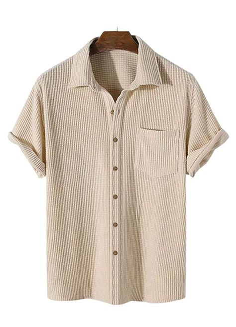 Business Casual Outfits, Corduroy Shirts, Half Sleeve Shirts, Men Stylish Dress, Cool Outfits For Men, Vintage Mode, Loose Shirts, Camisa Polo, Mens Casual Outfits