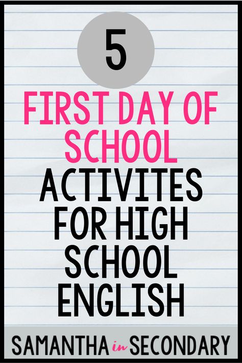 5 first day of school activities for high school ELA High School Beginning Of Year Activities, 8th Grade First Day Of School Activities, Ela First Day Of School Activities, High School Ela First Day Activities, First Day Of School Writing Activities, Fun First Day Of School Activities High School, First Day Of School Activities 8th Grade Ela, Secondary Ela Activities, English Project Ideas For High School Activities