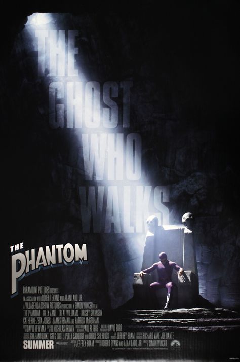 The Phantom: The Ghost Who Walks (movie poster) Spotlight Poster, Kristy Swanson, Billy Zane, Movie Posters Design, Cinema Posters, Movies And Series, Type Posters, The Phantom, Large Poster