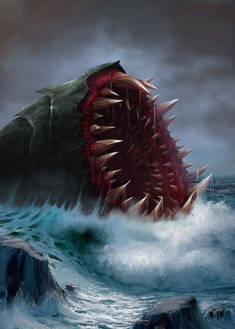 Charybdis is a sea monster in Greek mythology. Subsequent scholarship has suggested that it was based on a whirlpool in the Strait of Messina. Greek Mythical Creatures, Greek Monsters, Mythological Monsters, Beneath The Sea, Sea Monster, Ancient Mythology, Adventure Of The Seas, Fantasy Races, Greek Art