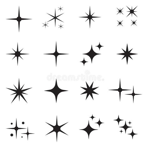 Sparkle Tattoo, Star Vector, Vector Symbols, Star Icon, Graphic Design Assets, Star Illustration, Desain Editorial, Christmas Vector, Geometric Elements