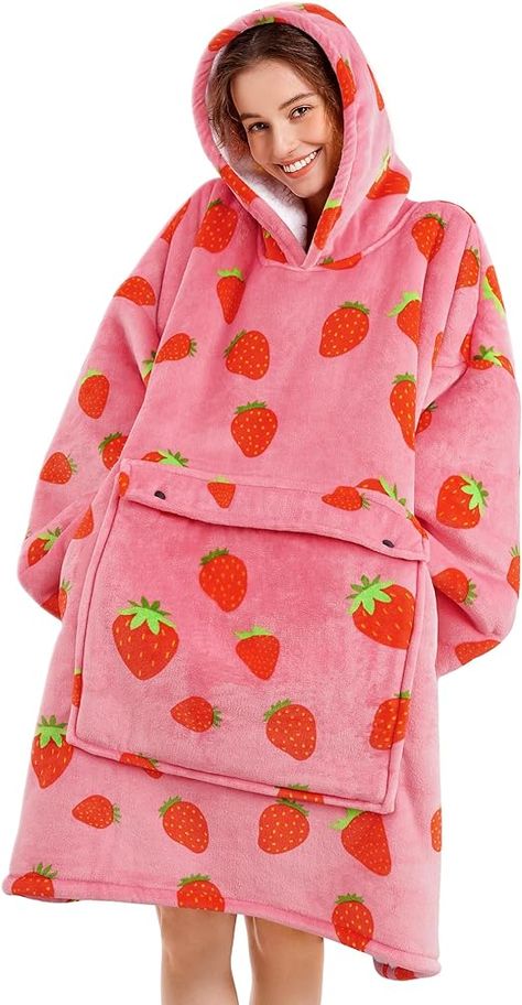 The cutest wearable blanket! Perfect for preteens! Narecte Oversized Blanket Hoodie,Wearable Blanket Adult Giant Hoodie Cozy Sweatshirt Kawaii Stuff,Birthday Gifts for Women, for Sister,Teen Girl, Strawberry #preteen #preteengift #hoodie #cozy #promotions Giant Hoodie, Sweatshirt Blanket, Oversized Blanket, Birthday Gifts For Teens, Kawaii Stuff, Hoodie Cozy, Blanket Hoodie, Hoodie Blanket