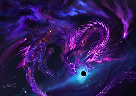 Cosmic Dragon Art, Cosmic Oc, Celestial Oc, Celestial Dragons, Cosmic Dragon, Space Dragon, Elemental Dragons, Cosmos Art, Legendary Dragons