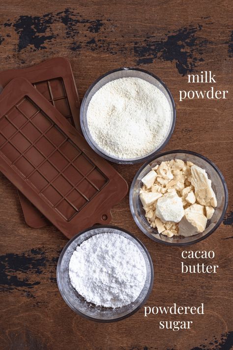 How to Make White Chocolate Diy White Chocolate, How To Make White Chocolate, White Chocolate Syrup, Cacao Recipes, White Chocolate Recipes, Fondue Recipes, Kitchen Spices, Powder Recipe, Chocolate Syrup