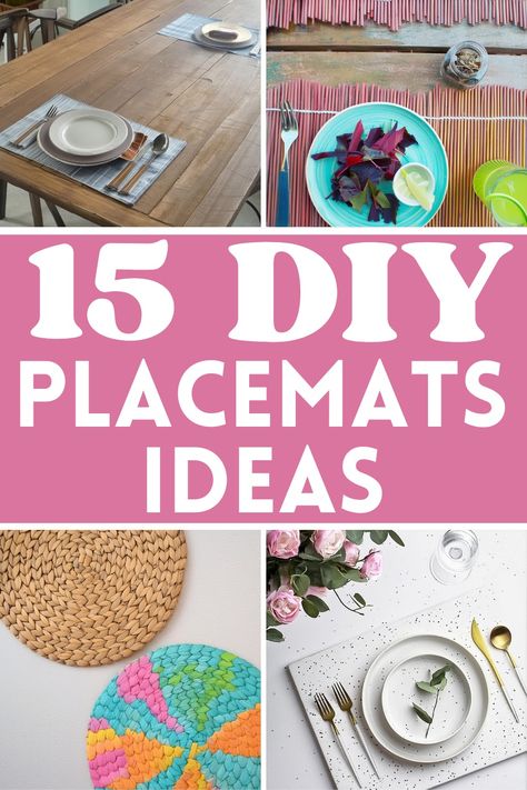 15 Easy DIY Placemats Ideas Diy Plate Mats, Diy Underplate Ideas, Felt Placemats Diy, Wedding Placemats Ideas Diy, Diy Woven Placemats, Plate Mats Ideas, Table Mats Ideas Handmade, Cheap Placemats, Diy Place Mats