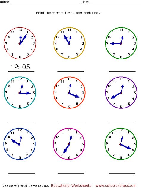 Learning To Tell Time, Easy Math Worksheets, Clock Worksheets, Mental Maths Worksheets, Telling Time Worksheets, English Stories For Kids, Math Charts, Mathematics Worksheets, Time Worksheets