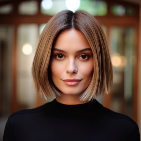 80 Flattering Haircuts for Square Faces for a More Feminine Look Middle Part Bob Haircut, Square Chin Women, Chin Length Hair For Square Faces, Straight Chin Length Bob Haircut, Middle Part Chin Length Hair, Short Bob Center Part, Bob Hair Square Face, Celebs With Bobs, Mid Length Hair Square Face