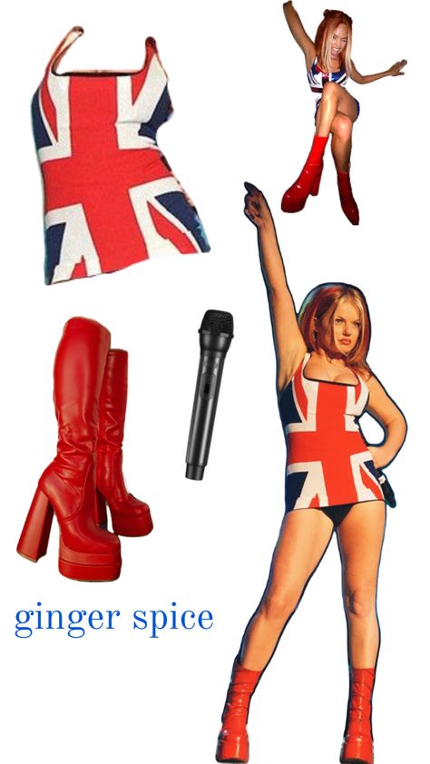 Beauty, Halloween, Ginger Spice Costume, Ginger Spice, Ginger, Dress Up, Fashion Outfits