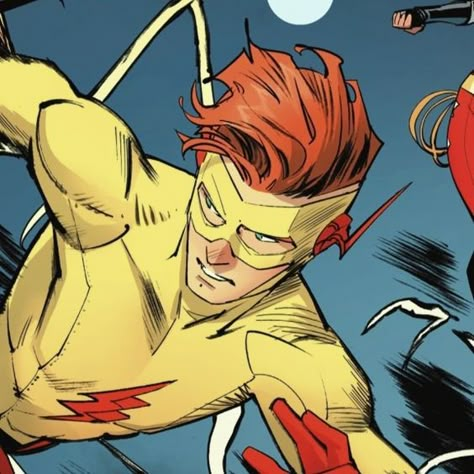 Dc Wally West, Wally West Comic Art, Wally West Comic Icons, The Flash Icons Comics, Wally West Pfp, Wally West Comics, The Flash Comic Art, Wally West Icon, Wally West Fanart