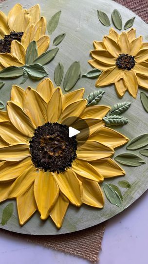 Sunflowers Canvas Painting, Sunflower Texture Art, Textured Sunflower Art, Sunflower Acrylic Painting 3d, Sunflower Mixed Media, Sunflower Palette Knife Painting, Texture Painting Sunflower, Impasto Sunflowers, Texture Paintings